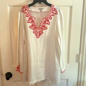 Madison linen embroidered tunic